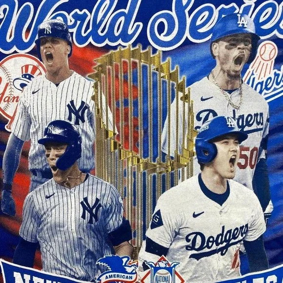 2024 World Series New York Yankees x LA Los Angeles Dodgers baseball shirt XXL - Picture 3 of 4